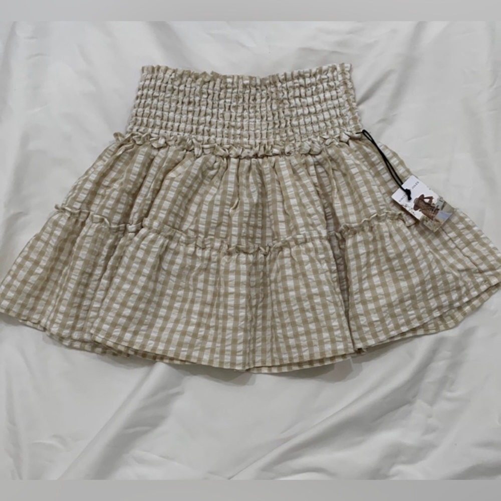 Sincerely Jules. Tier smocked mini skirt. NWT